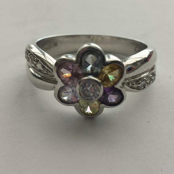 Rainbow 🌈 Gemstones 💎 in Sterling Silver 925 Multi Gemstone Ring - Picture 2 of 10